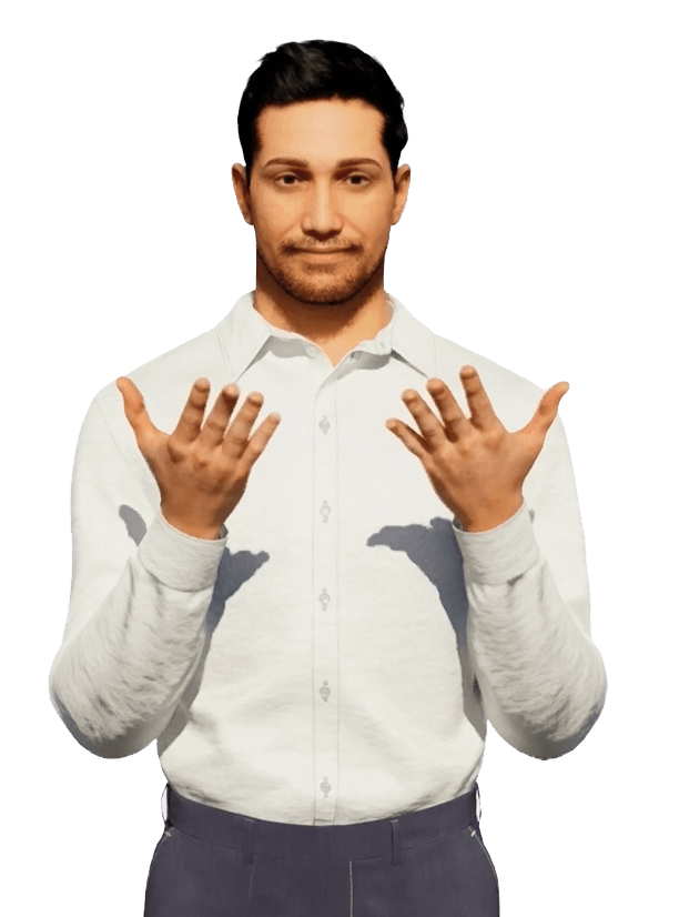 A signer gesturing in Indian Sign Language